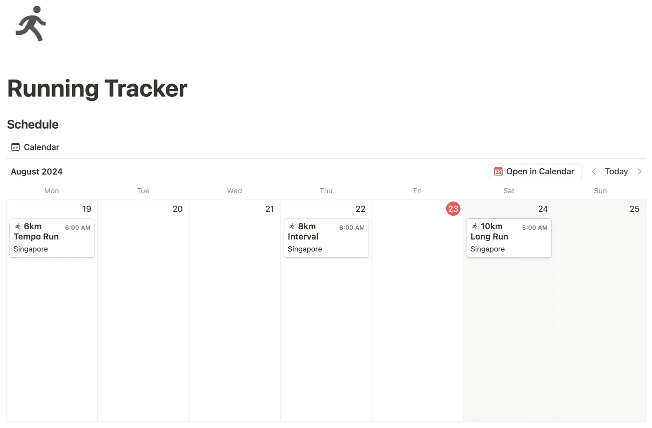 Running Tracker preview