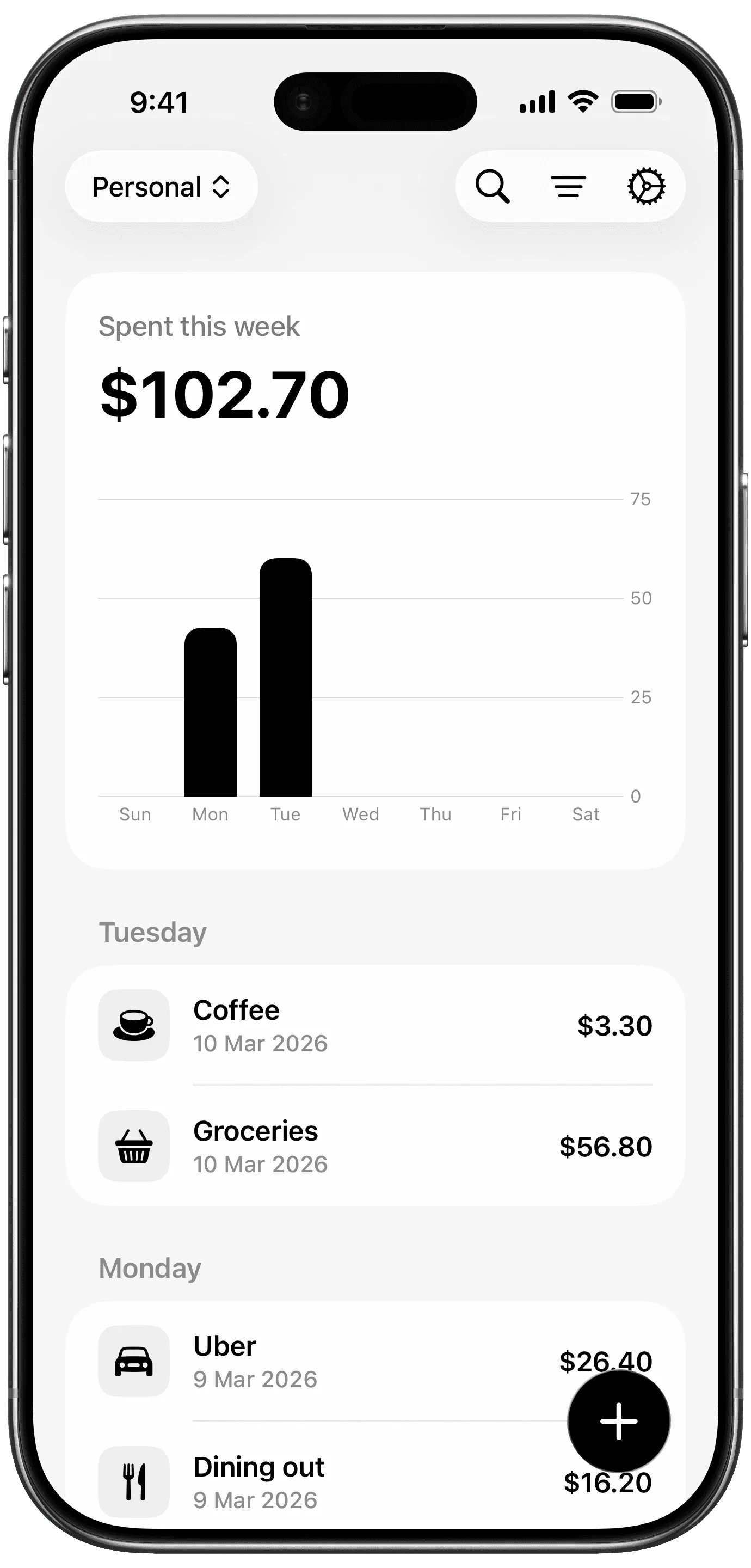 SyncSpend on iPhone