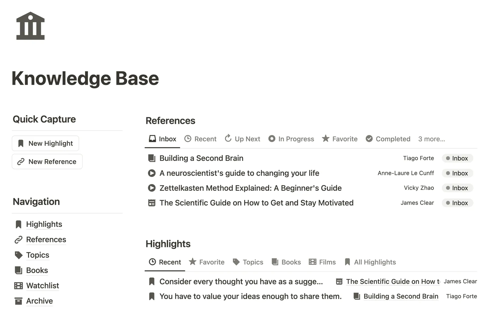Knowledge Base preview