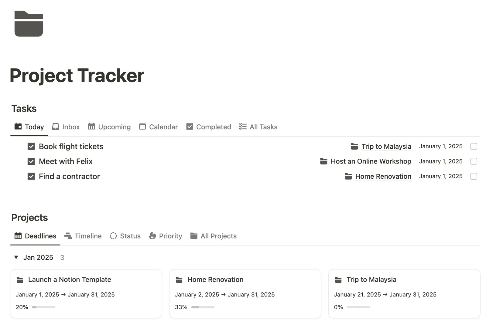 Project Tracker preview