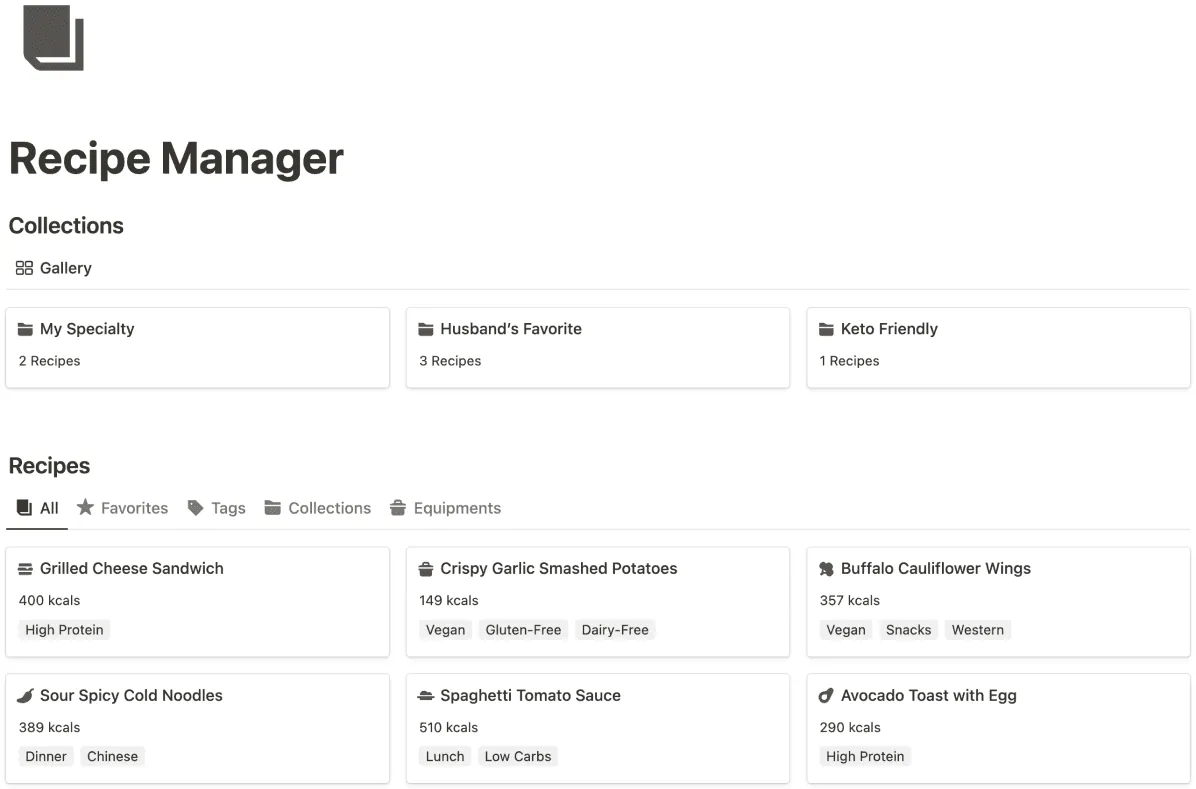 Recipe Manager preview