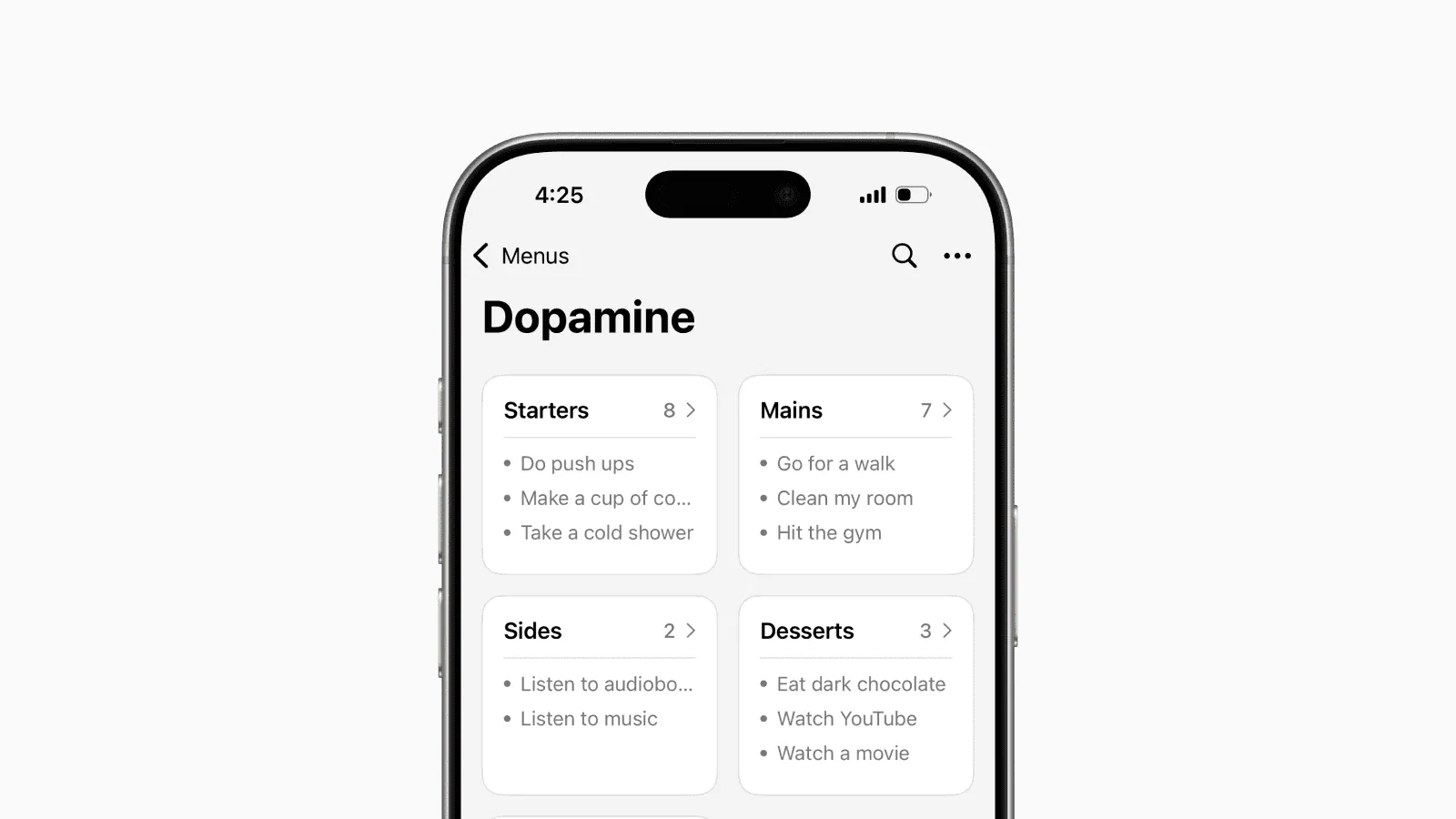 Replace Mindless Scrolling by Making a Dopamine Menu