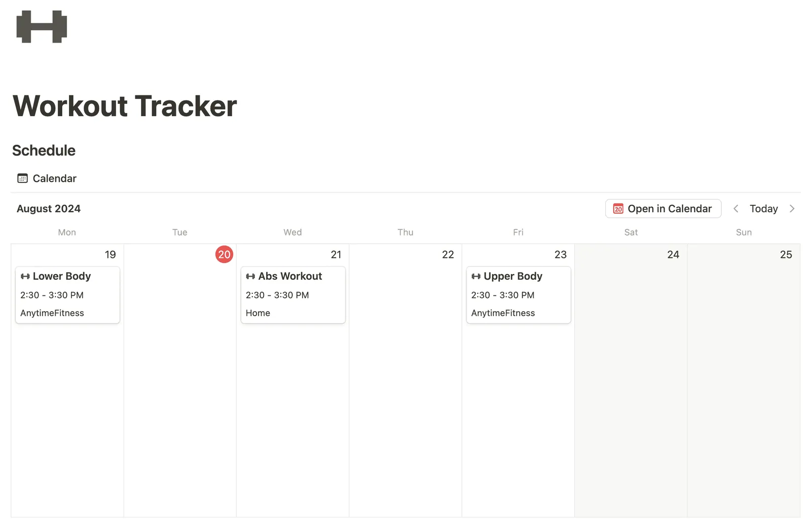 Workout Tracker preview